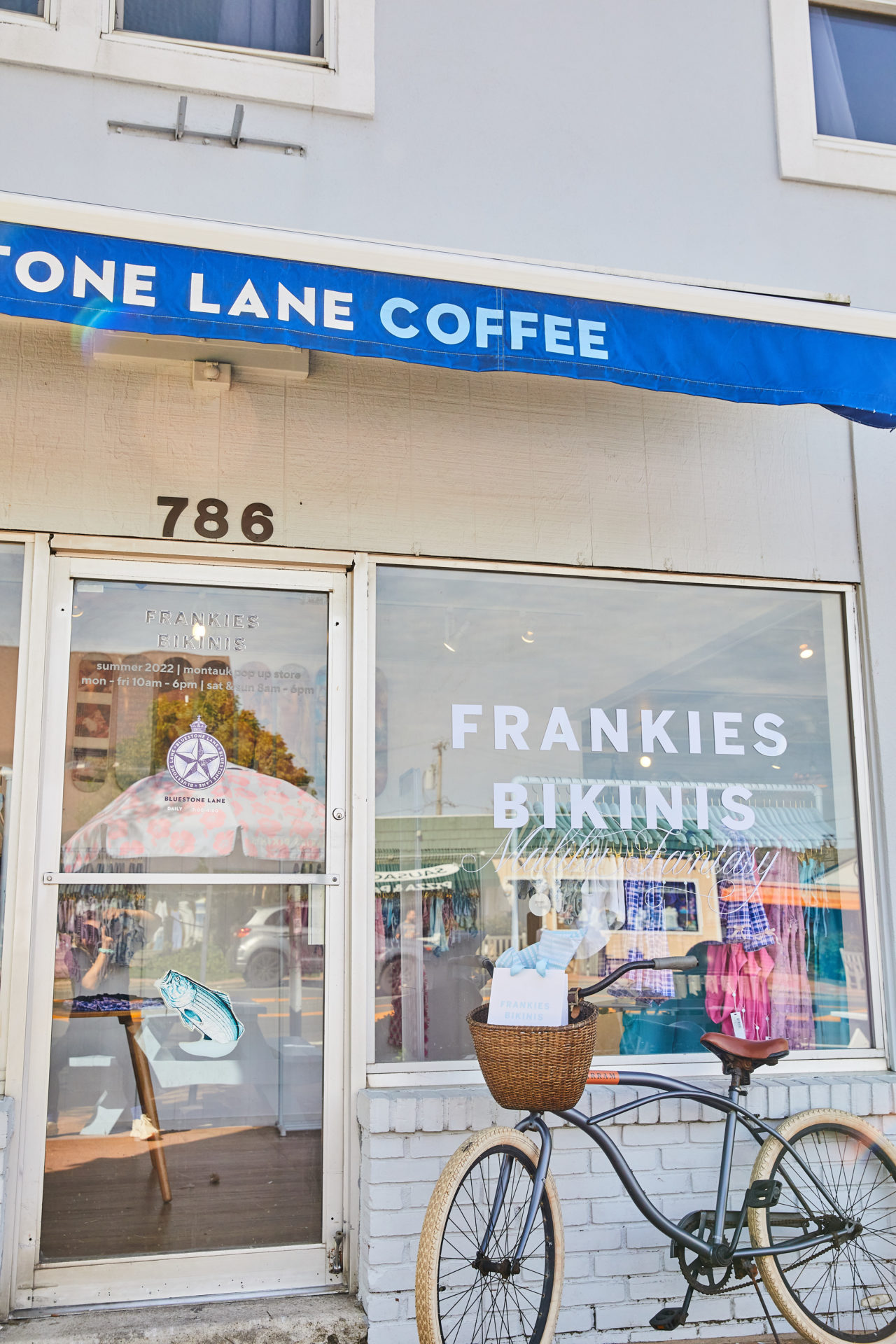 Exterior shot of Bluestone Lane's Montauk store