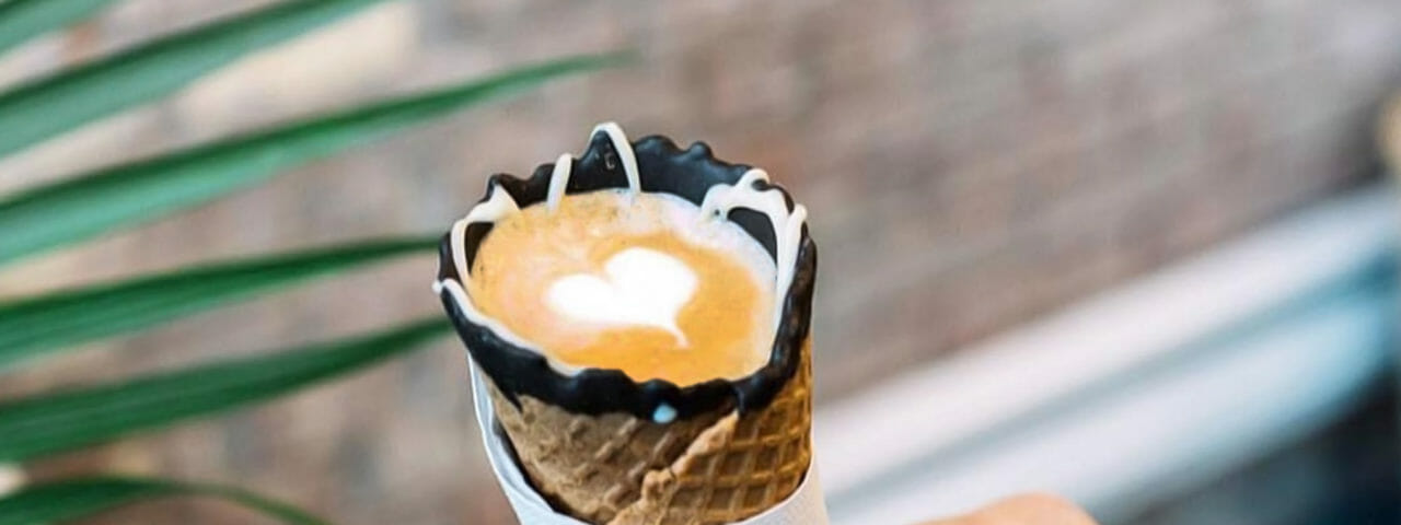 Bluestone Lane Coffee in a Cone.