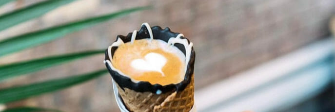 Bluestone Lane Coffee in a Cone.