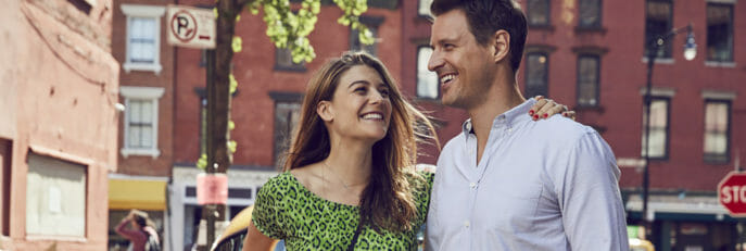 Nick and his wife in the West Village.