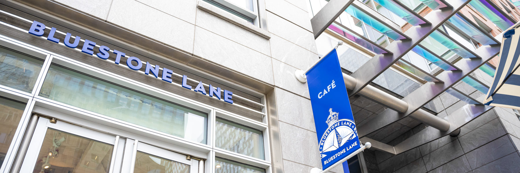 Exterior shot of Bluestone Lane store