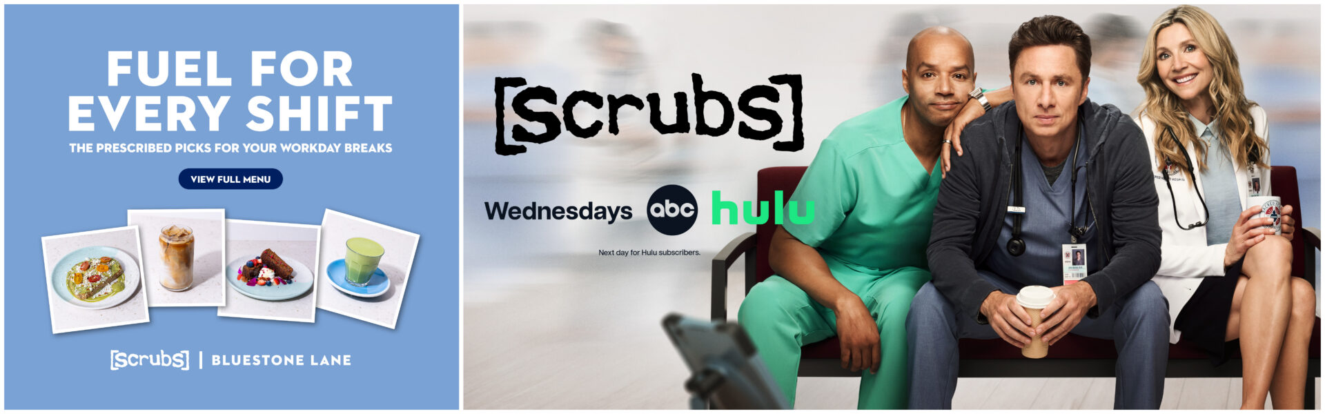 Bluestone Lane and Scrubs on Hulu